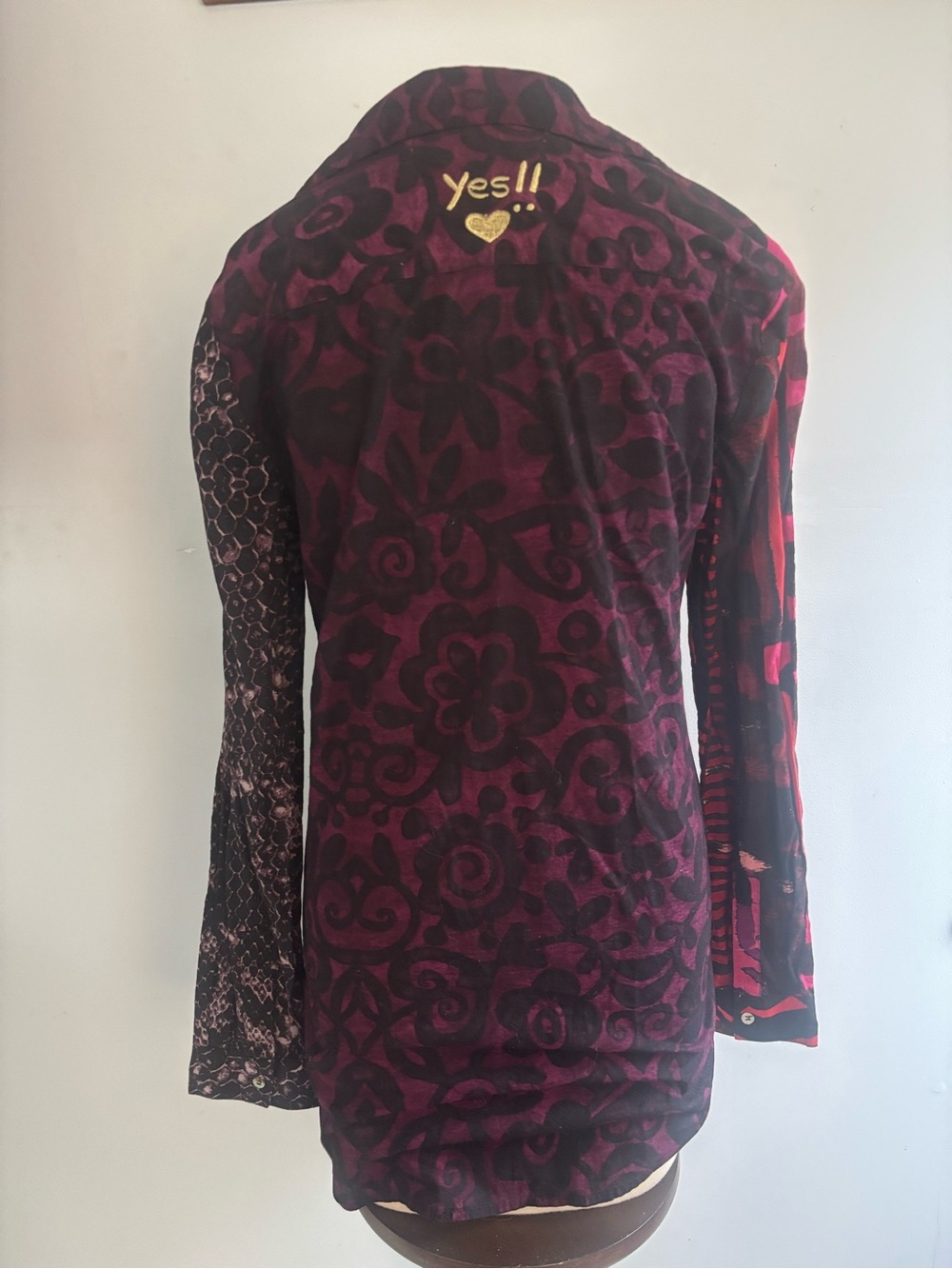 Desigual Purple and Pink Mixed-Print Button Down Shirt - Picture 5 of 7